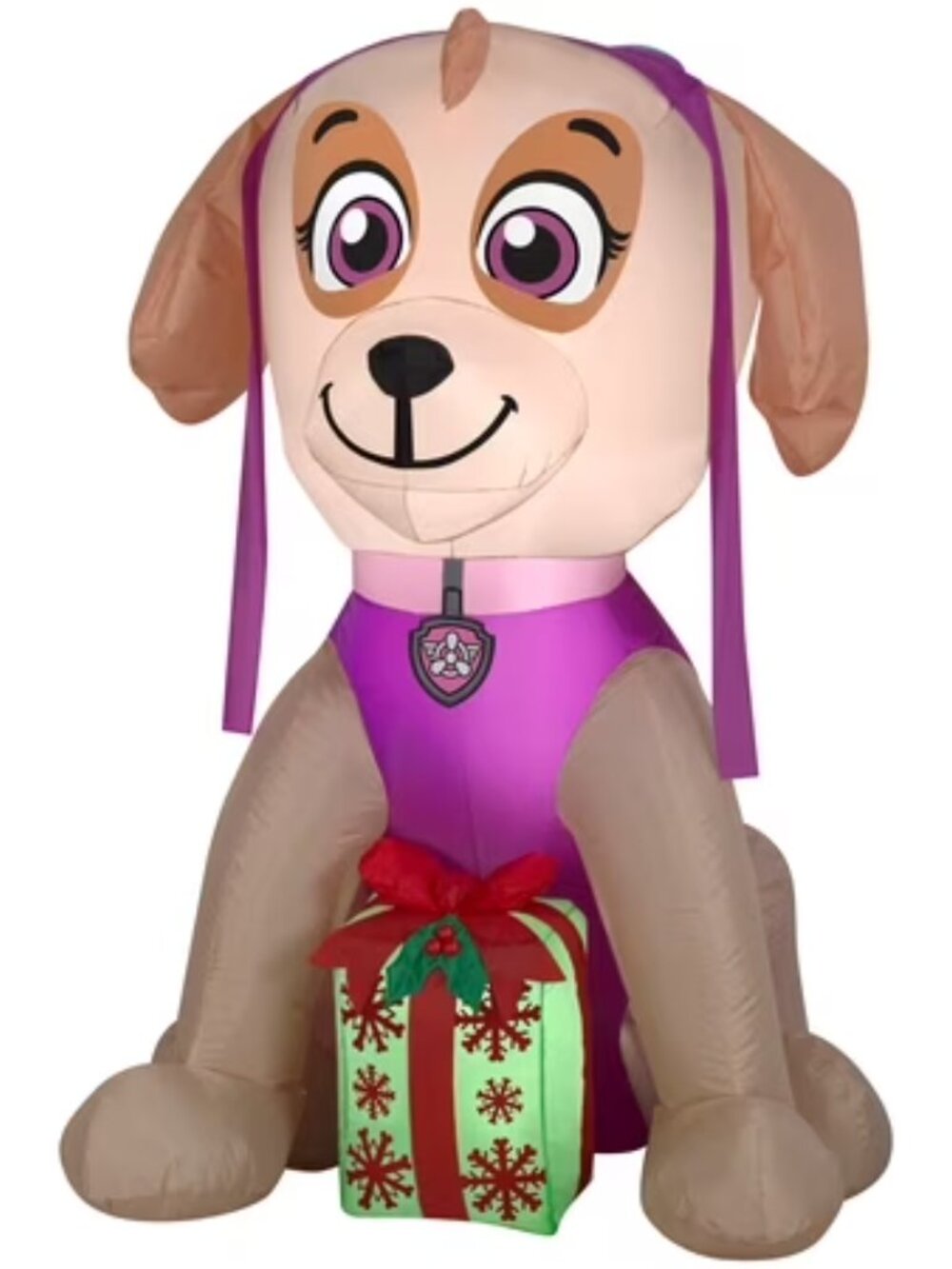 Gemmy Christmas Airblown Inflatable Skye with Present 4 Foot